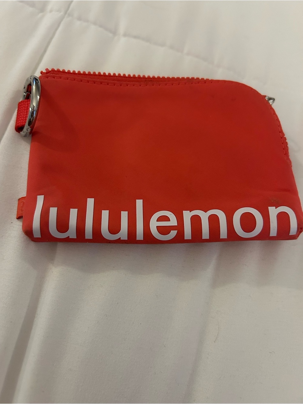 lululemon athletica Orange Zip Pouch- stains as shown